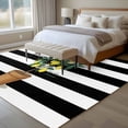 thumbnail image 4 of Summer Lemon Area Rugs 5'x7', Washable Small Throw Rugs for Laundry Room Playroom, Black White Striped Potted Plant Indoor Outdoor Rug Non-Slip Low Pile Carpet Runner Reversible Floor Mats, 4 of 8