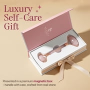 Beauty by Earth Rose Quartz Facial Roller - Best Face Roller and Skincare Tool for Facial Massage, Quality Pink Stone Face and Neck Roller, in Magnetic Gift Box (1 pack)