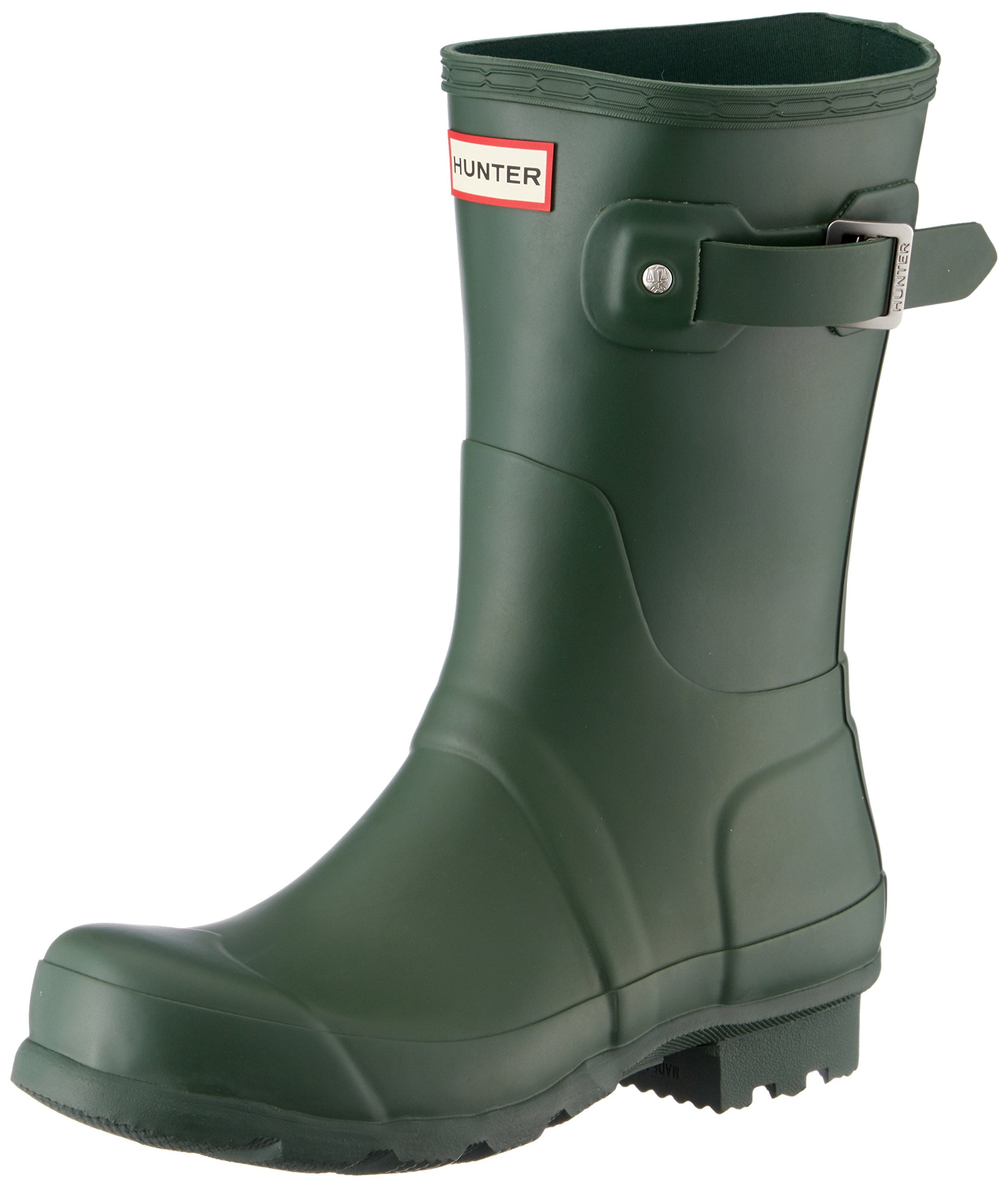 hunter green short rain boots