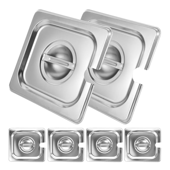 WESIEVYA 6Pcs Plated Silver Stainless Steel Pan Lids for Kitchen Cooking Protection