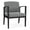 Gray Flannel, variant on Amherst Steel Reception Waiting Oversize Guest Chair / Black Steel / Blue