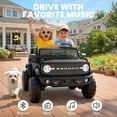 thumbnail image 6 of iRerts 24V Powered Ride on Cars, Licensed Ford Bronco Base 2 Seater Ride on Toys with Remote Control, Bluetooth, LED Lights, 4 Wheel Suspension, Ride on Trucks Electric Car for Kids Ages 3-8, Black, 6 of 11