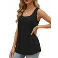 thumbnail image 2 of MOYIKO Women's Summer Tank Tops Pleated Square Neck Loose Fit Casual Flowy Tunic Sleeveless Shirts, 2 of 7