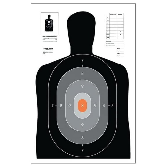 - B-27E Pros Paper Target - 100 Pack - Paper Targets, Shooting Targets