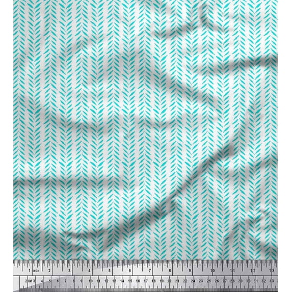 Soimoi Rayon Fabric Leaves Block Print Fabric by Yard 42 Inch Wide