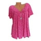 thumbnail image 2 of Camiseta de mujer con cuello en V, manga corta, camiseta de verano informal estampada, rojo, S Scienceny AP001653-17, 2 of 5