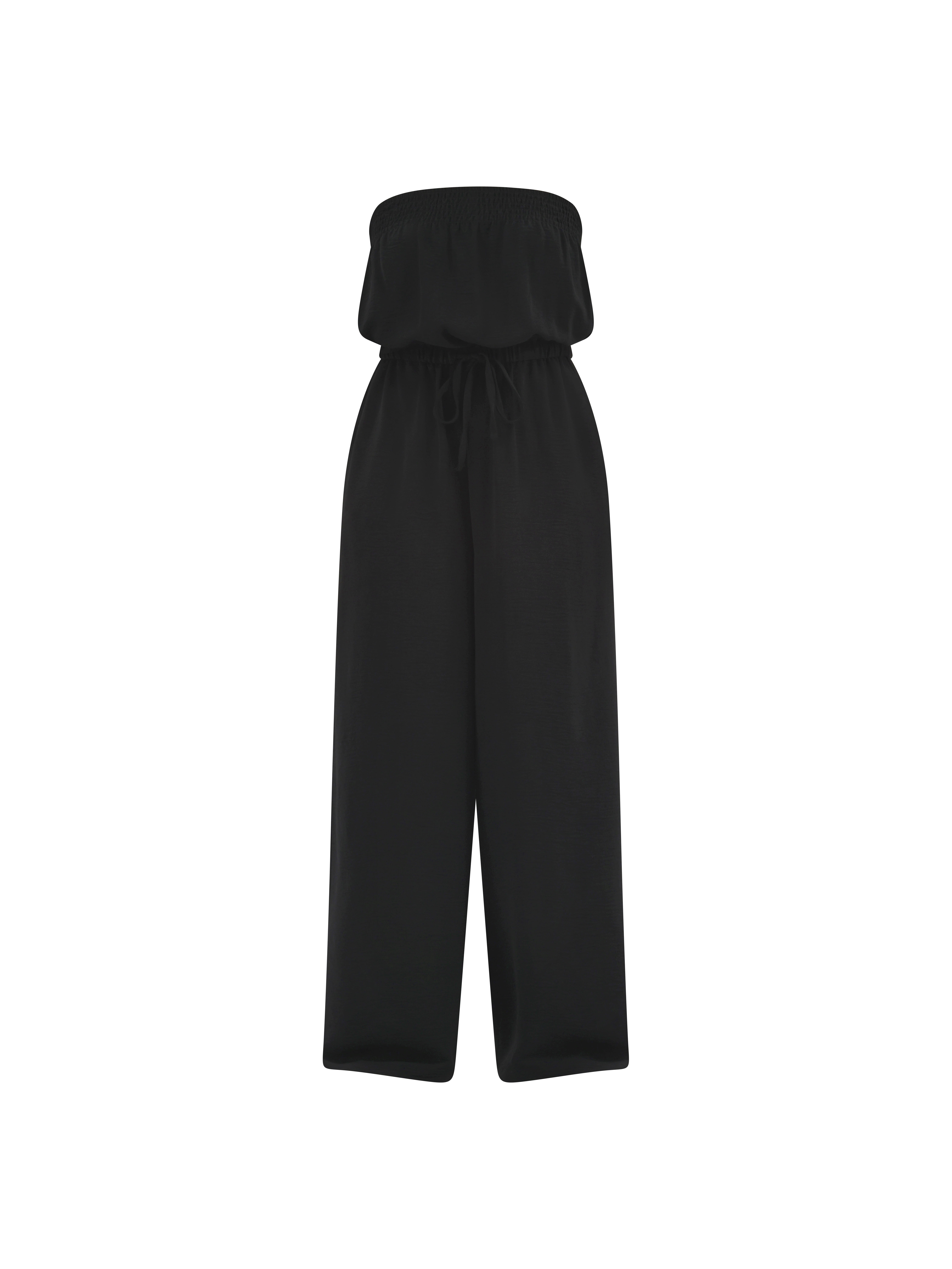 No Boundaries Crinkle Strapless Jumpsuit, Women's