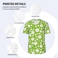 thumbnail image 3 of KLL Green White Flowers for Men's Baseball Shirts,Short Sleeve Casual Shirts Button Down Shirt for Men Beach Summer Wedding Shirt-4X-Large, 3 of 7