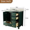 thumbnail image 2 of CASAINC 36 in. W x 22 in. D x 35.4 in. H Bath Vanity in Green with White Top and Basin, 2 of 12