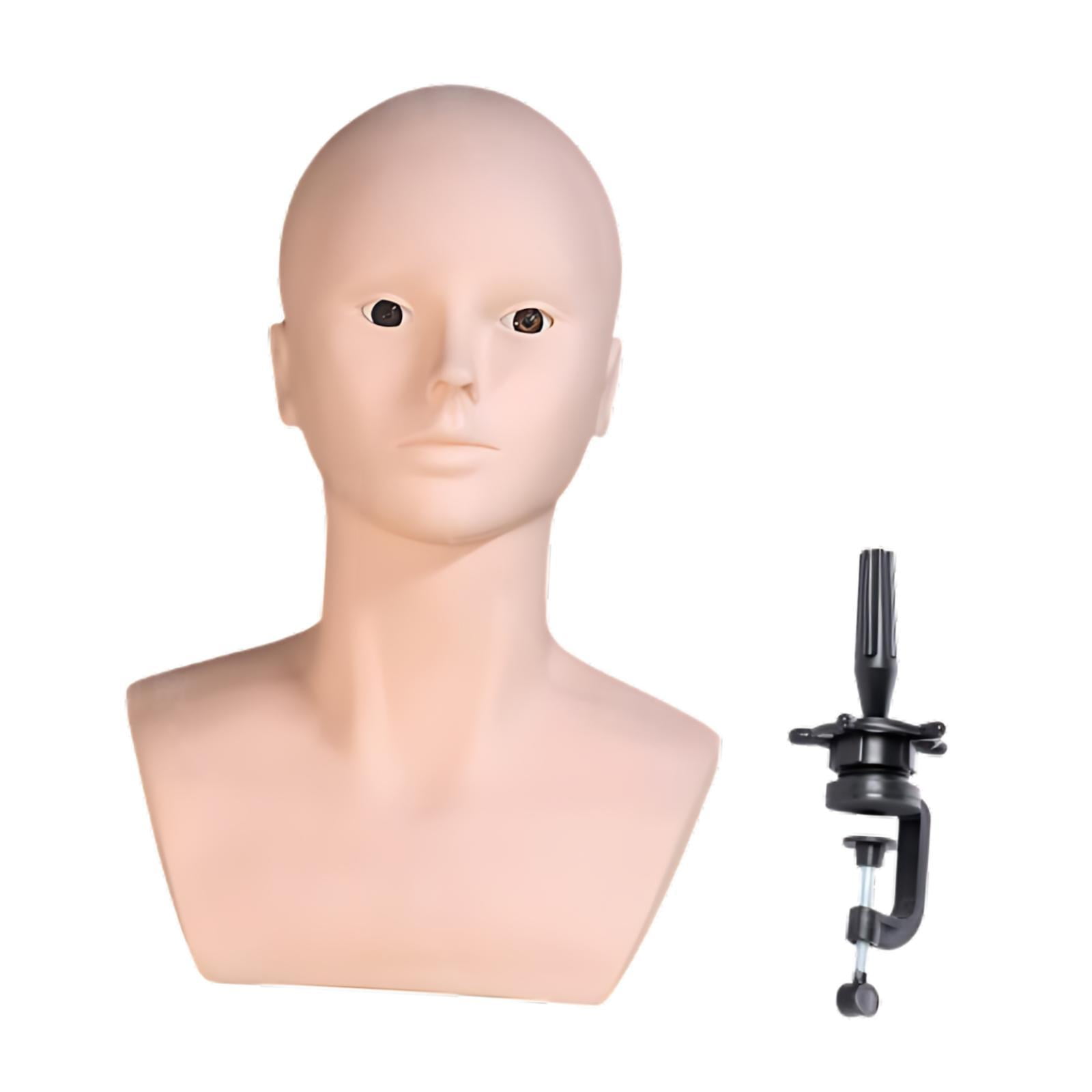 EHJRE Mannequin Bald Head,Wig Stand,Sturdy,Makeup Training Head,Professional,Lightweight Display Wig Display Head Manikin Head , with holder