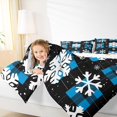 thumbnail image 4 of Feelyou Winter Snowflake 01, Christmas Festival Twin Comforter Sets, Vintage Plaid Buffalo Reversible Bedding Set, Lightweight Room Decor, 2pcs, 4 of 8