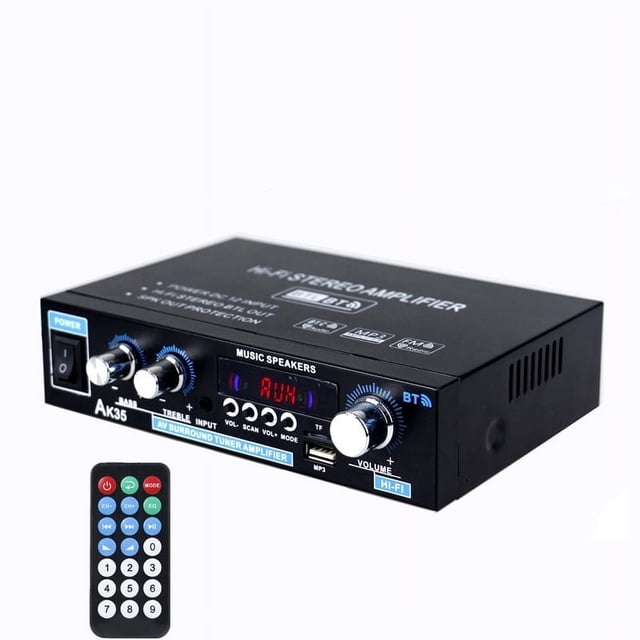 400W + 400W Mini Digital Home Car Audio Amplifier Car Subwoofer Amplifier HiFi Stereo Bass Power Speaker FM Bluetooth Amplifier ,High Sound