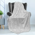 thumbnail image 4 of Floral Soft Flannel Fleece Blanket, Continuous Modern Thin Lines Rose Flower Sketch in Muted Grey Tones Pattern, Cozy Plush for Indoor and Outdoor Use, 50" x 70", Pale Grey and White, by Ambesonne, 4 of 5