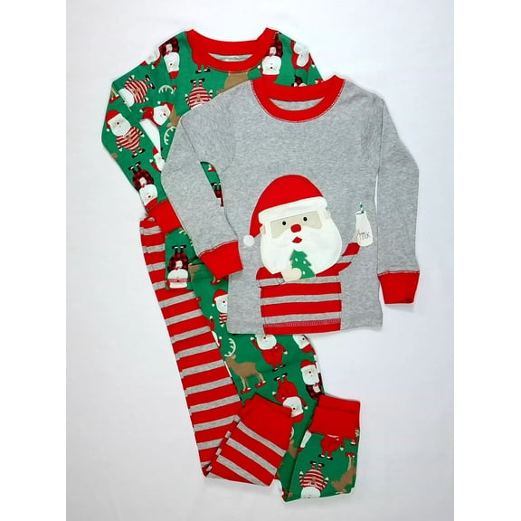Just One You Carter's Santa Milk and Cookies Cotton 4-Piece Pajama Set, Size 3T