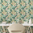 thumbnail image 3 of Ambesonne Forest Peel & Stick Wallpaper for Home, Hand Drawn Trees and Birds, 13"x100", Grey Yellow Seafoam, 3 of 6