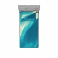 thumbnail image 2 of Modern Bedding Set with Sheet & Covers, Oil Artwork Cloud Wave Image with Ombre Seem Colored Contemporary Artwork Print, Printed Bedroom Decor 2 Shams, 4 Sizes, Blue and White, by Ambesonne, 2 of 3