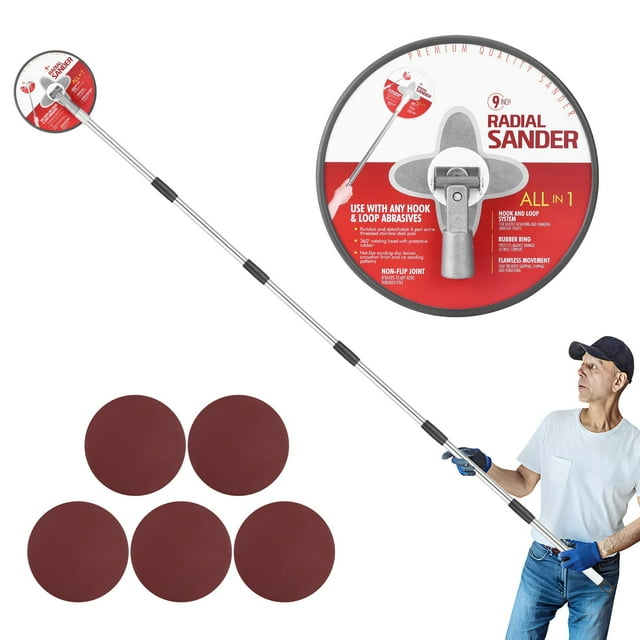 Pole Sander for Drywall, 85 inch Drywall Sander With Extension Pole, Manual Hand Drywall Sander with Extension Pole for Painting Projects, 360 Circular Radia