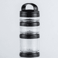 thumbnail image 2 of 2X Stackable Snack Containers for Kids and Adult, 4 Stackable Snack Cups for School and Travel Transparent Black, 2 of 4