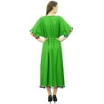 thumbnail image 6 of Bimba Women's Rayon Long Kaftan Dress With Pom Pom Designer Chic Maxi Caftan, 6 of 9