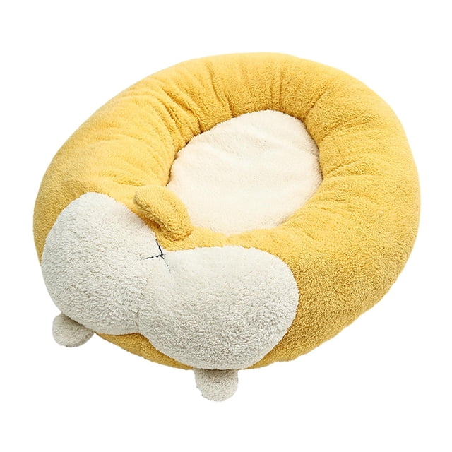 Cama para gatos de felpa, cama para mascotas autocalentable, lavable, calmante para dormir, acogedora, nido de donut para cachorros, perros, gatitos y , l L