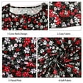 thumbnail image 7 of UVN Floral Print Blouse Shirt for Women Summer Tunic Shirts Loose Button Short Sleeve Tops with Shirring, 7 of 7