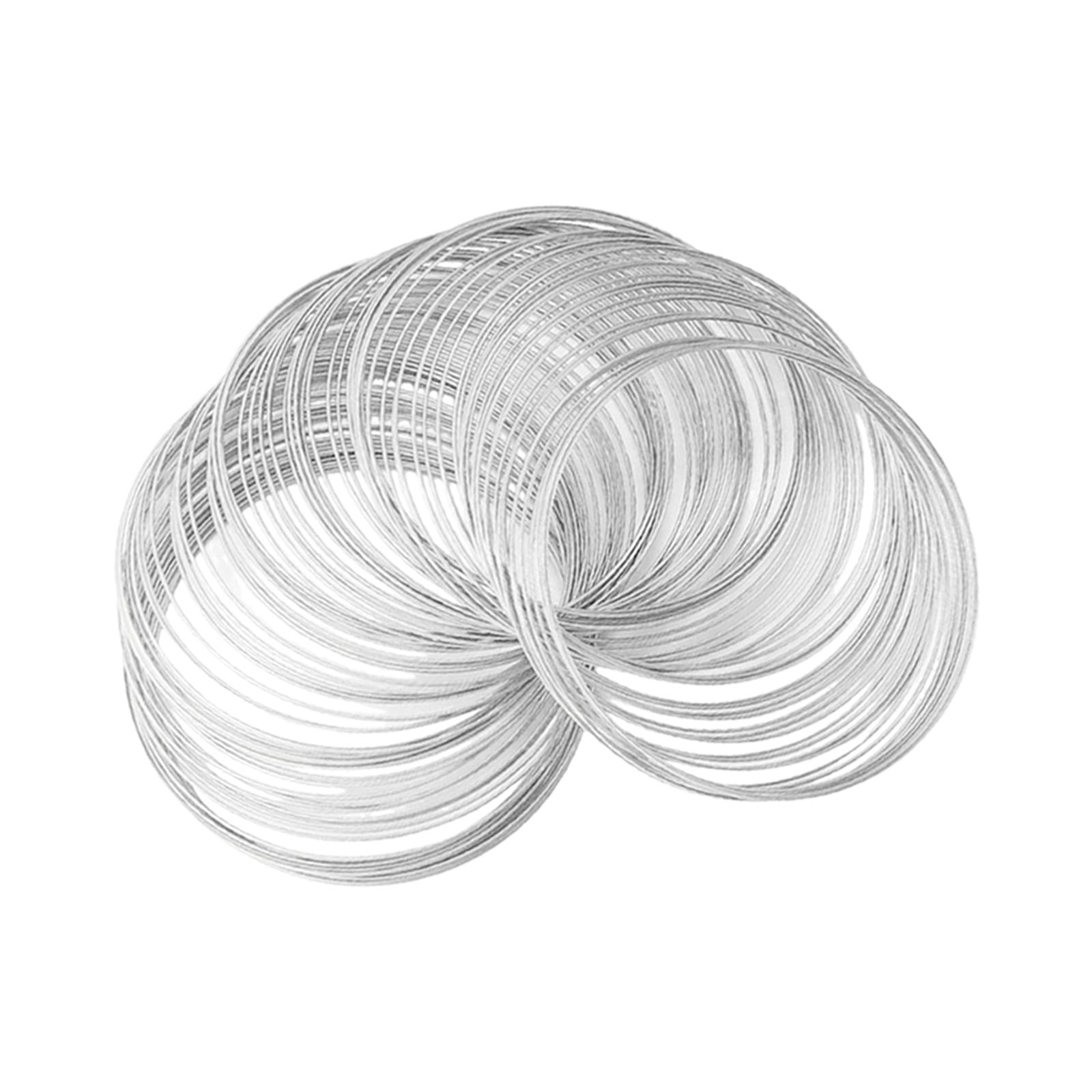 Milageto 2xMemory Wire for Jewelry Making Metal Wire 100 Loops Jewelry Wire Jewellery Wire for Bracelet Bangle Necklace Art Making Accessories , , 4 Pcs