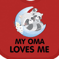 thumbnail image 4 of Inktastic Raccoon My Oma Loves Me Boys or Girls Baby Bib, 4 of 4