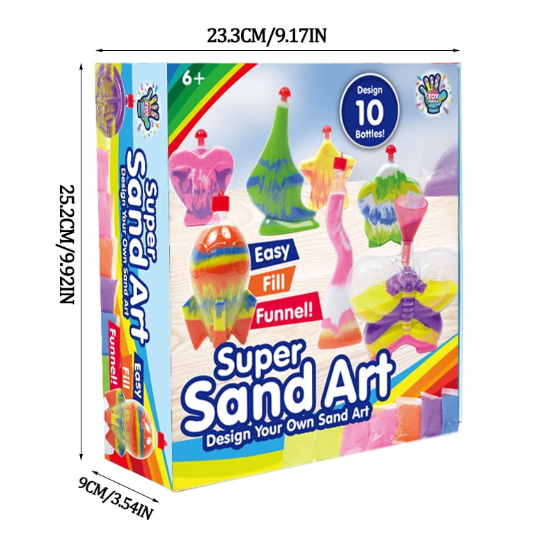 Toymingle Super Sand Art Kit - Design 10 Glow & Sparkle Bottles, Ages 6+
