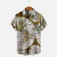 thumbnail image 4 of 2024 Beach Shirt for Men Funky Casual Button Down Short Sleeve Unisex Shirts Fashion World Map Print Summer Tops, 4 of 6