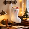 thumbnail image 4 of Knitted Christmas Stockings with Initials, 6.3''x7.8'' White Custom Embroidery Christmas Stockings with Letter, Personalized Xmas Decoration for Holiday Family Party - A, 4 of 6