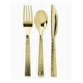 thumbnail image 5 of VeZee 576 Pcs Disposable Extra Heavyweight Gold Plastic Tableware.Lillan Tablesettings Package Includes 192 Forks, 192 Spoons & 192 Knives |6 Packs, 5 of 5