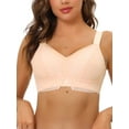 thumbnail image 1 of SOSTENIBLE CHIC Sujetador Minimizador de Encaje para Mujeres U Back de Cobertura Completa Sin Aros para Uso Diario D 38 Beige Claro, 1 of 4