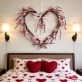 thumbnail image 4 of Eoozwa Valentines Day Breath Hollow Heart Wreath with Bow Door Hanging Decor Plastic Multicolor Waterproof Indoor Outdoor Decoration, 4 of 6