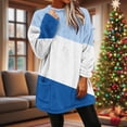 thumbnail image 6 of Tops for Women Long Sleeved Round Neck Warm Pocket Printing Thick Pullover Top,Womens Tops Plus Size Blue XL, 6 of 6
