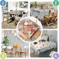 thumbnail image 4 of Pioneer Flower Floral Print Pattern Square Tablecloth,Waterproof Square Table Cover,Wipeable Spillproof Washable Table Cover for Home Kitchen Party Decor 52"x52"(132x132cm), 4 of 6
