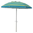 thumbnail image 4 of Blue and Green Stripe 7 foot Beach Umbrella with Tilt and Travel Bag, 4 of 10