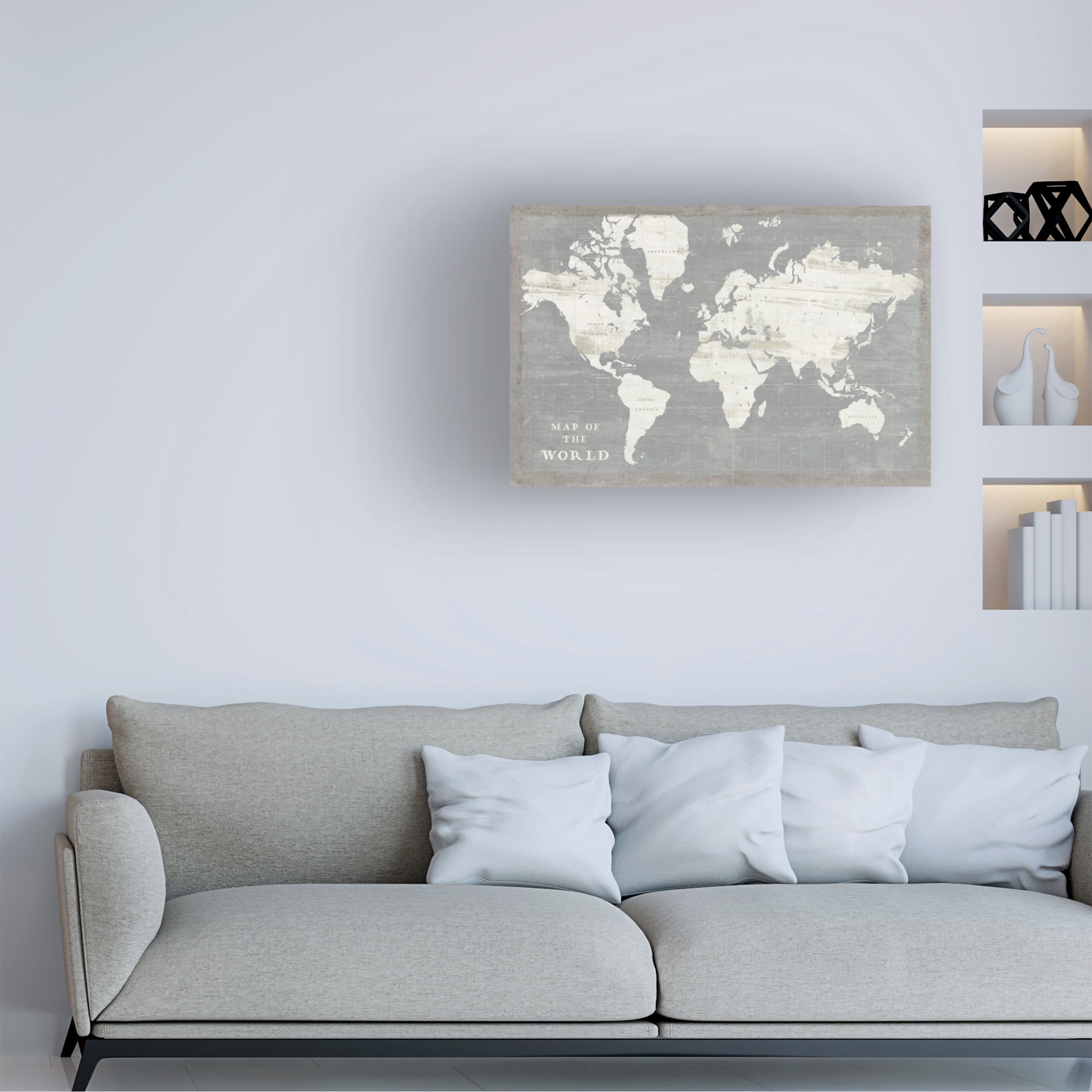 Sue Schlabach 'Slate World Map' Canvas Art