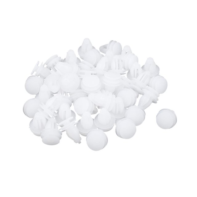 Blanco 9mm Agujero Auto Coche Puerta Plástico Remaches Tornillo Grapas Clip 50pcs
