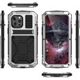 thumbnail image 5 of Compatible with iPhone 13 Pro Max Case Metal Phone Case Stand Built in Screen Protector Outdoor Sports Heavy Duty Protection Shockproof Cover (2021 6.7 lnch) Silver, 5 of 16