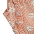 thumbnail image 3 of Newborn Baby Girls Daisy Print Cotton Romper Sleeveless Jumpsuit, 3 of 4