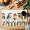 thumbnail image 2 of Spring Bird Placemats Set of 12, Vintage Flower Fence Watercolor Non-Slip Place Mats Washable Table Mats for Kitchen Dining Table Decorations Indoor/Outdoor, 2 of 9