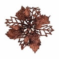 thumbnail image 2 of Nilvkv 24PCS Christmas Artificial Flower Decoration , 5.9in Glitter Christmas Ornaments Christmas Tree Flower Decor with Xmas Wreath Holiday Home Party Decor (Coffee), 2 of 6