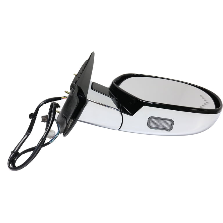Motor-1 Right Passenger Side Power Heated LED Signal Towing Mirror – For 2003-2007 Cadillac Escalade – Black, Manual Telescoping