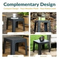 thumbnail image 4 of Sunnydaze 18" Square Polypropylene Outdoor Patio Side Table - Gray, 4 of 10