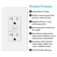 thumbnail image 6 of GREENCYCLE 5PK 20A / 125V Self-Testing Tamper Resistant Weather Resistant GFCI Outlet with LED Indicator Decorative Wall Plates Screws Included Residential and Commercial Grade ETL Certified White, 6 of 9
