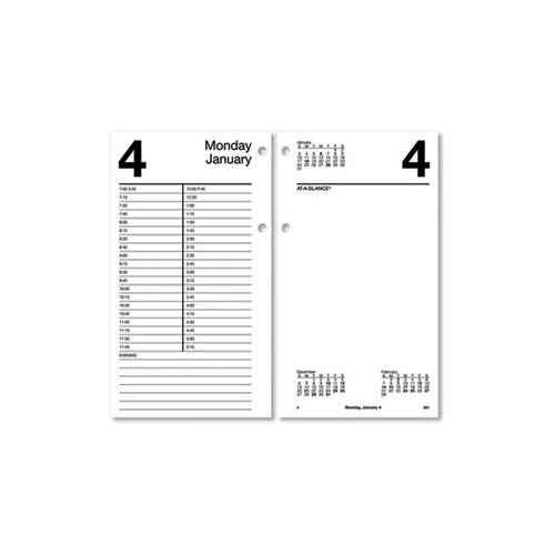Large Desk Calendar Refill 4.5 x 8, White, 2022