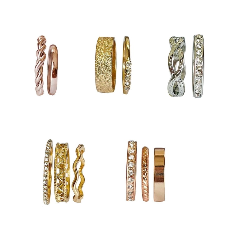 12 PACKS Hair Rings Set - Gold and Silver Headwear Hair Accessories Adjustable Gold And Silver  main image 3