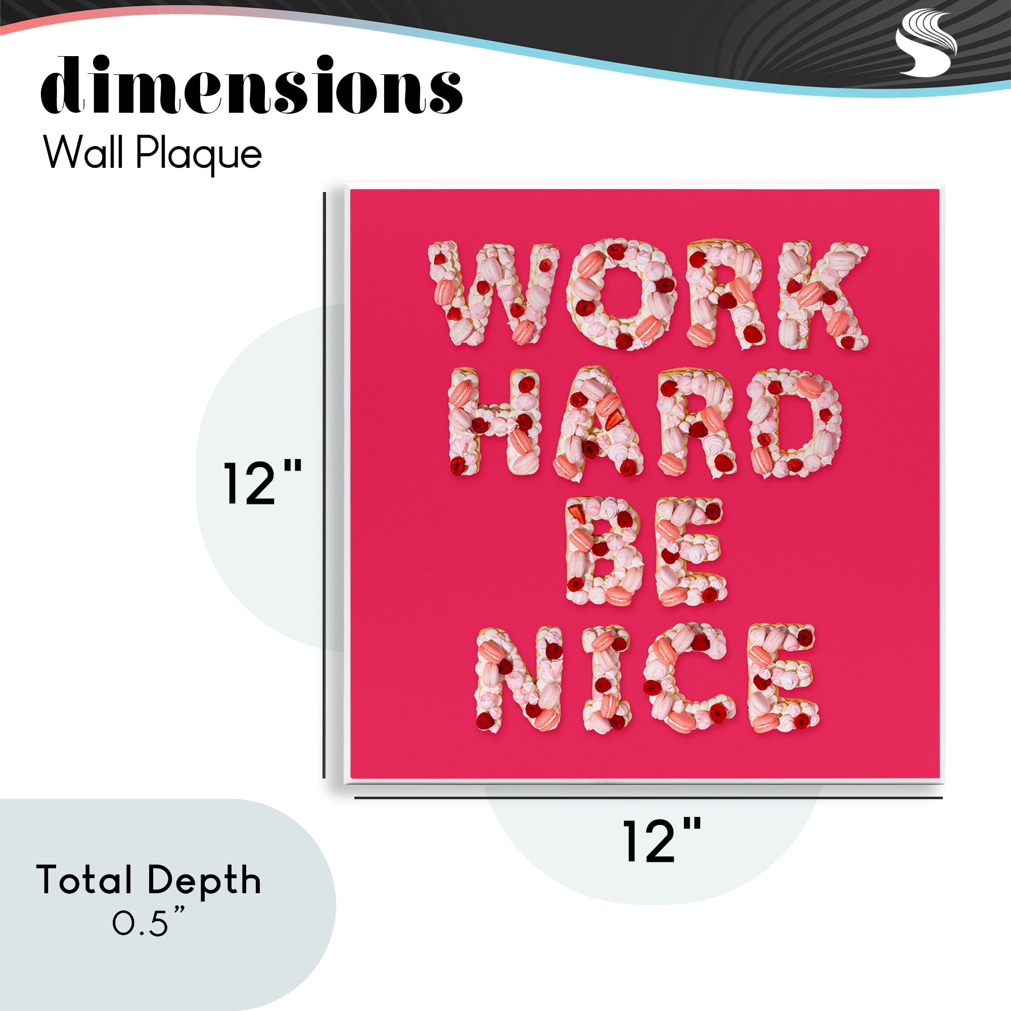 Work Hard Be Nice Wall Plaque Art, design by LISH Creative