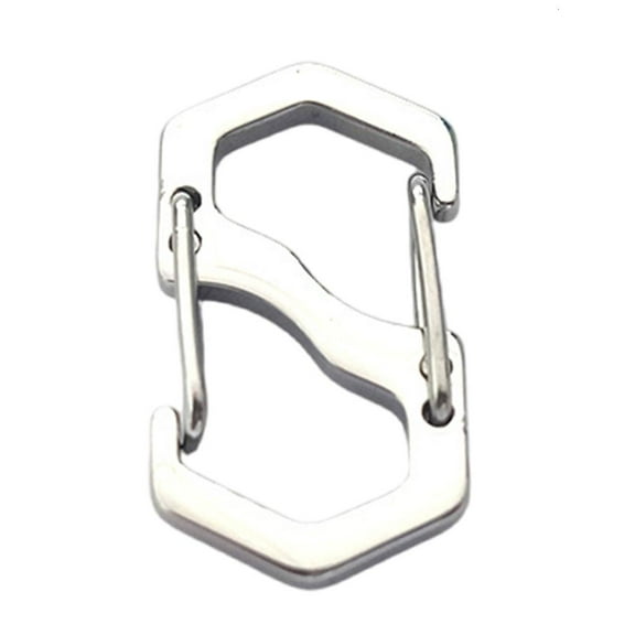Necvior Multifunctional S Type Carabiner Hook Keychain Belt Key Holder, Mini Keychain Stainless Light Weight Keychain Carabiner