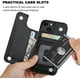 thumbnail image 3 of Compatible con iPhone 13 Funda tipo cartera con tarjetero, funda de piel sintética con ranuras para tarjetas, doble cierre magnético, cubierta duradera a prueba de golpes de 6,1 pulgadas (negro) JM, 3 of 5